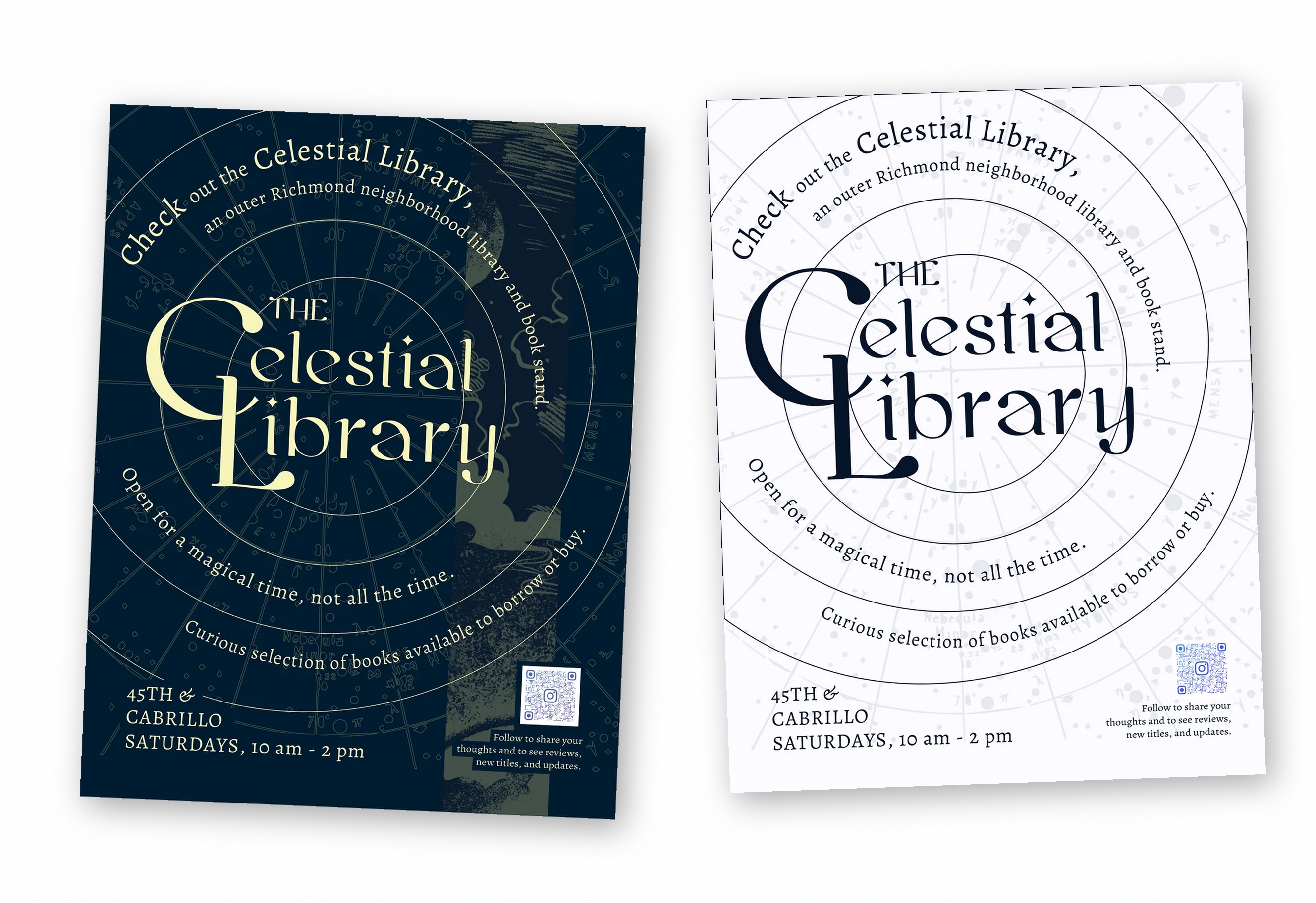 Celestial Library poster mockup