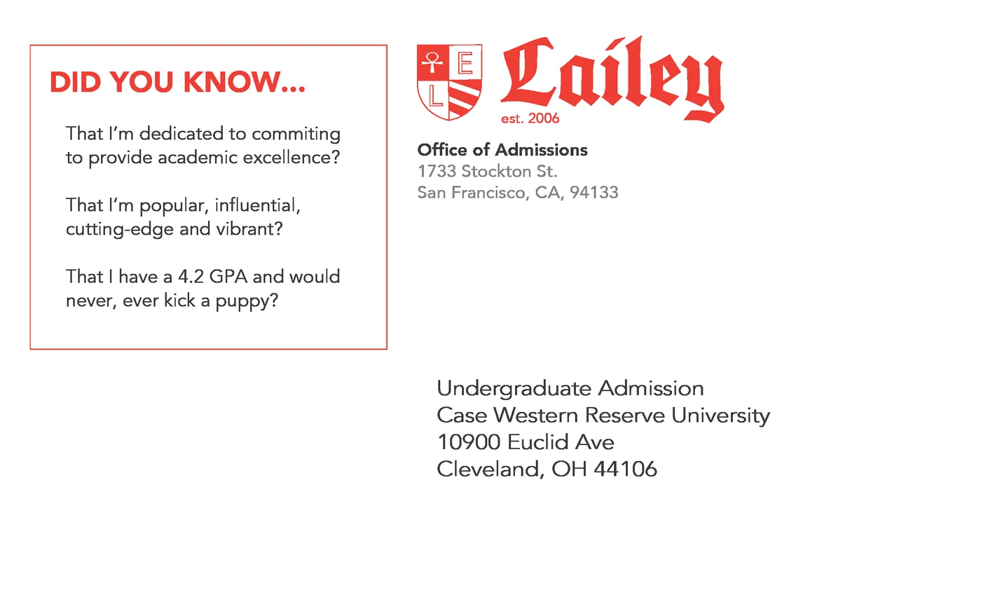 Postcard back – Did you know
